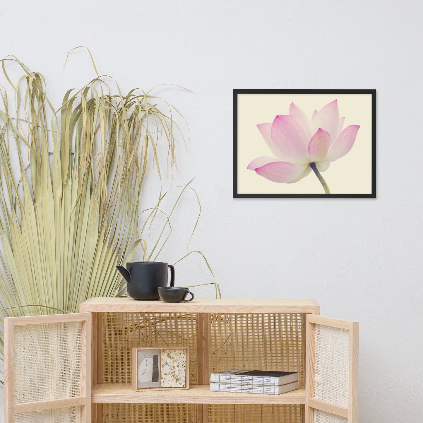Lotus Flower Creamy Haze Effect Floral Nature Photo Framed Photo Paper Poster