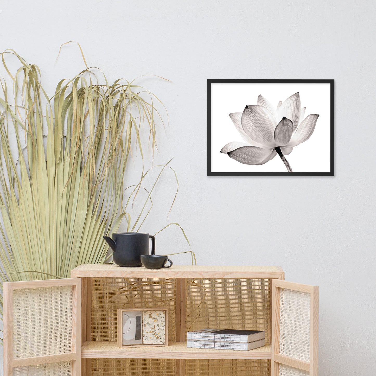 Lotus Flower Tinted Effect Floral Nature Framed Photo Paper Poster