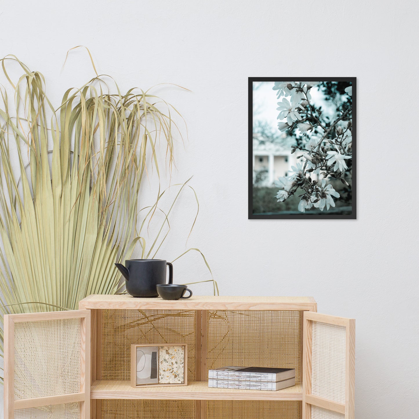 Mansion Blooms Floral Landscape Photo Framed Wall Art Print