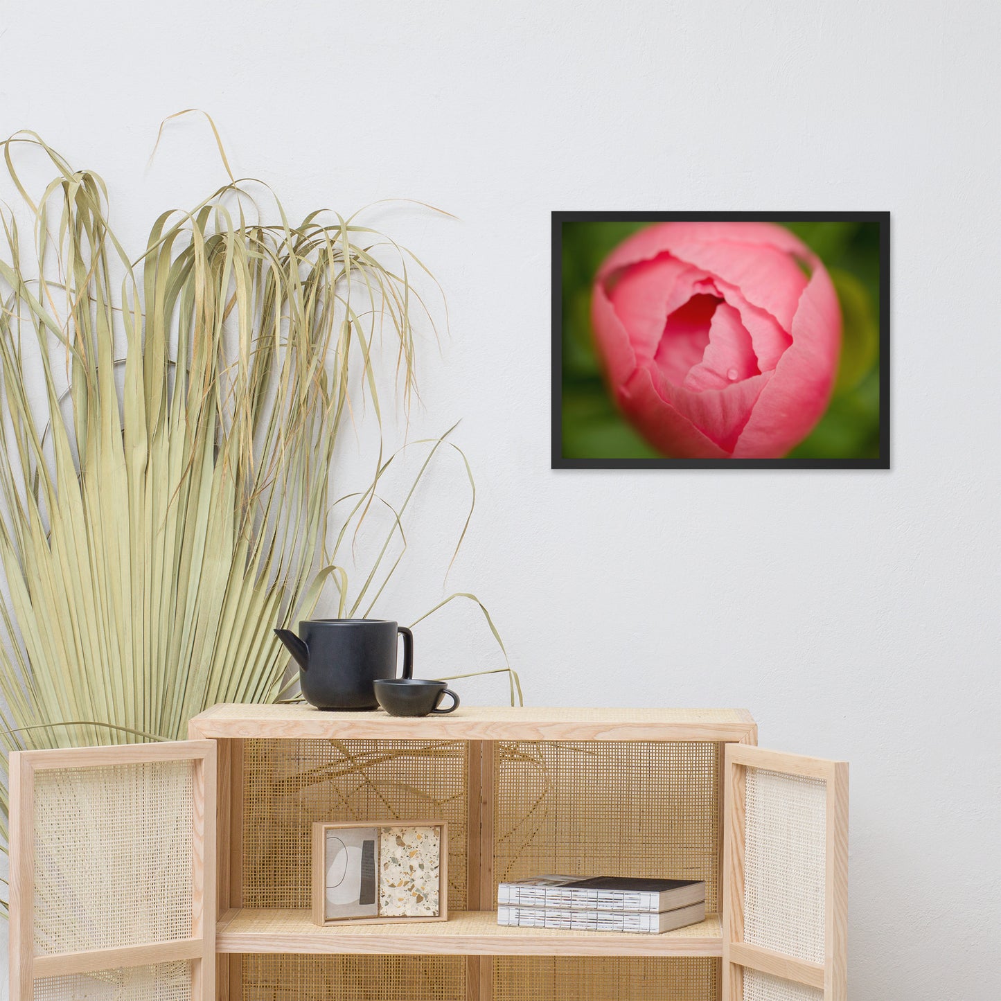 Peony Bud Floral Nature Photo Framed Wall Art Print