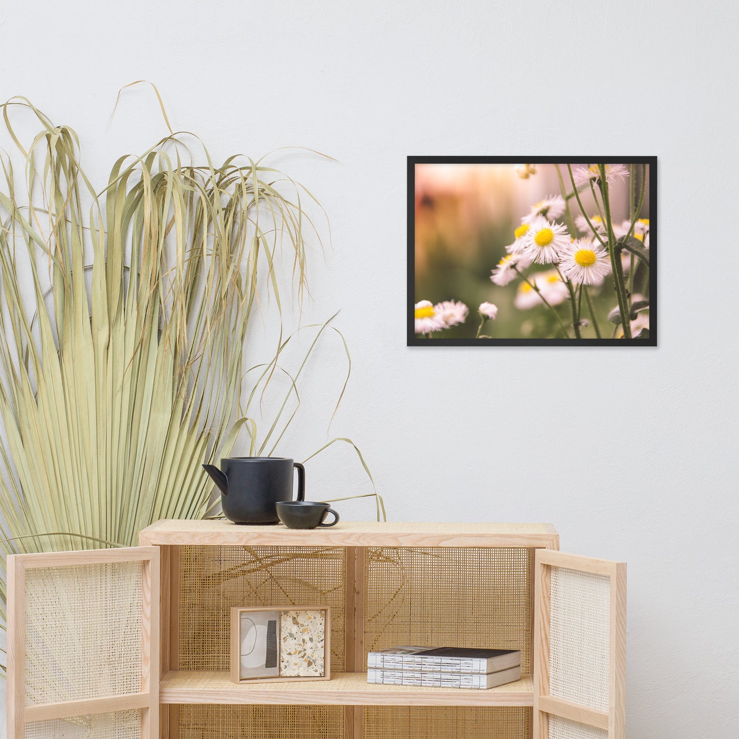 Philadelphia Fleabane Cluster Softened Floral Nature Photo Framed Wall Art Print