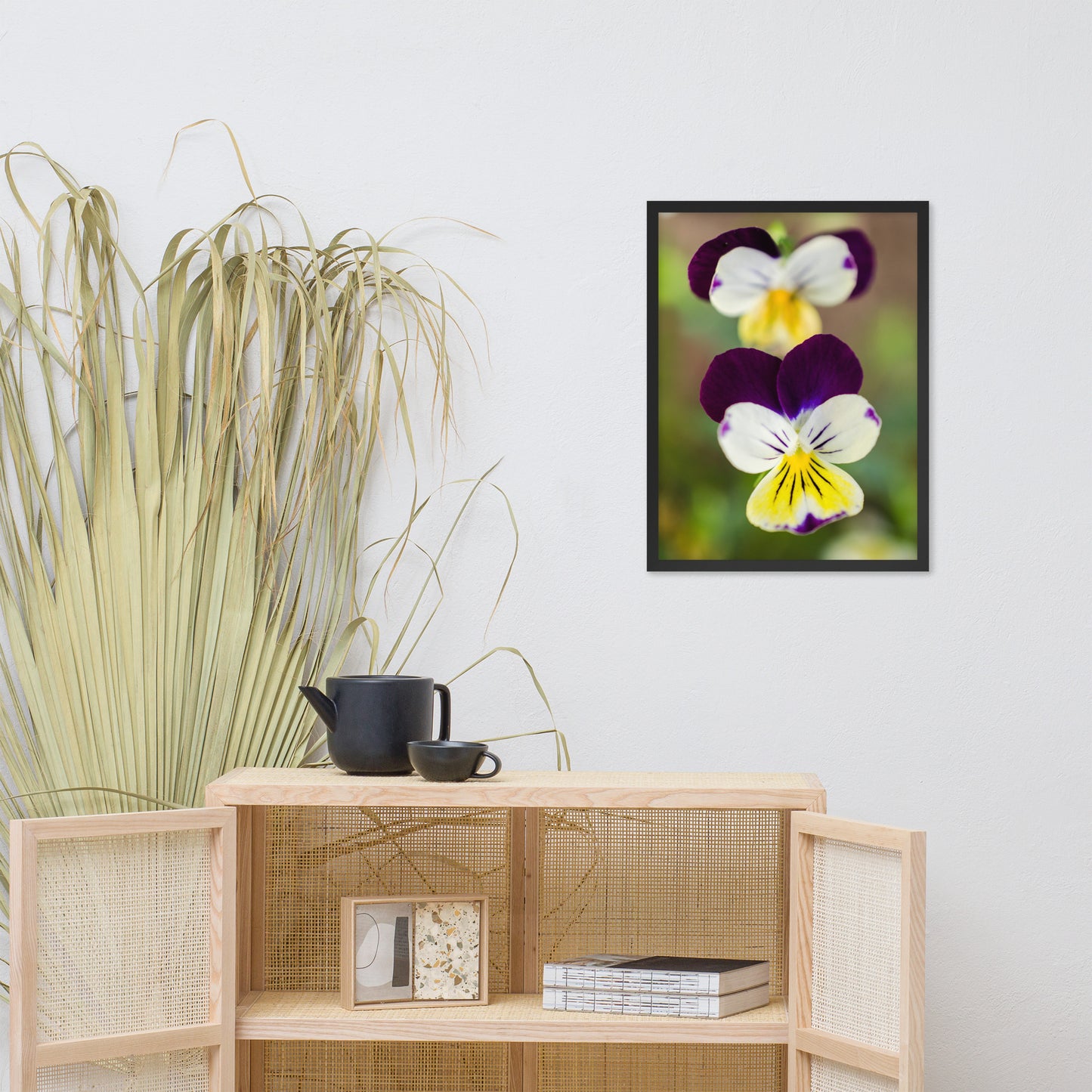 Pretty Little Violets Floral Nature Photo Framed Wall Art Print