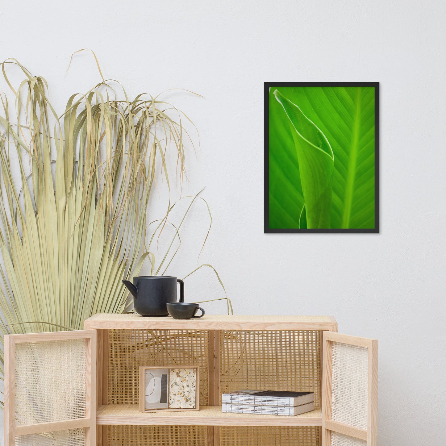Leaves of Canna Lily Botanical Nature Photo Framed Wall Art Print
