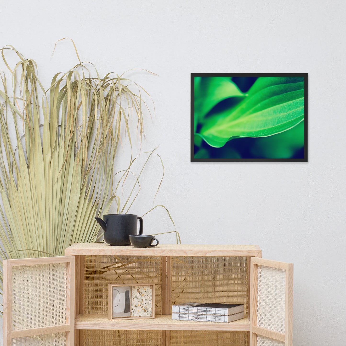 Mellow Hosta Leaves Botanical Nature Photo Framed Wall Art Print