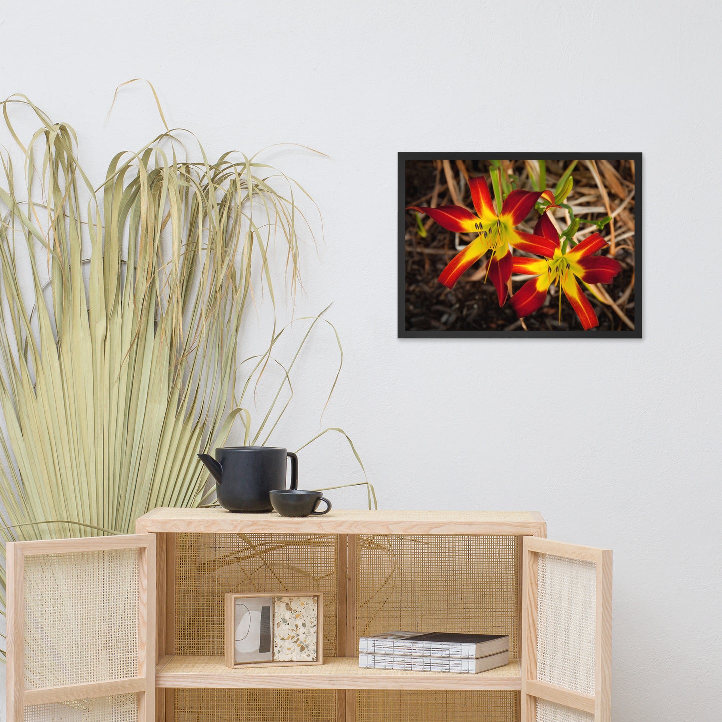 Royal Sunset Lily Floral Nature Photo Framed Wall Art Print