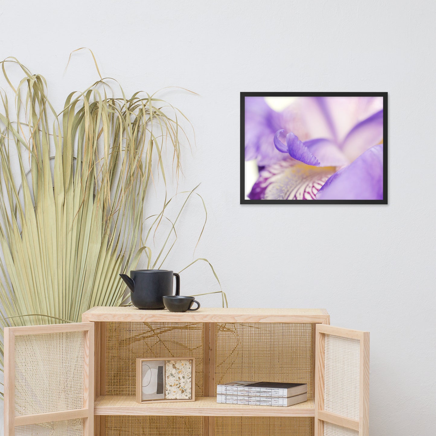 Soft Focus Iris Petals Floral Nature Photo Framed Wall Art Print