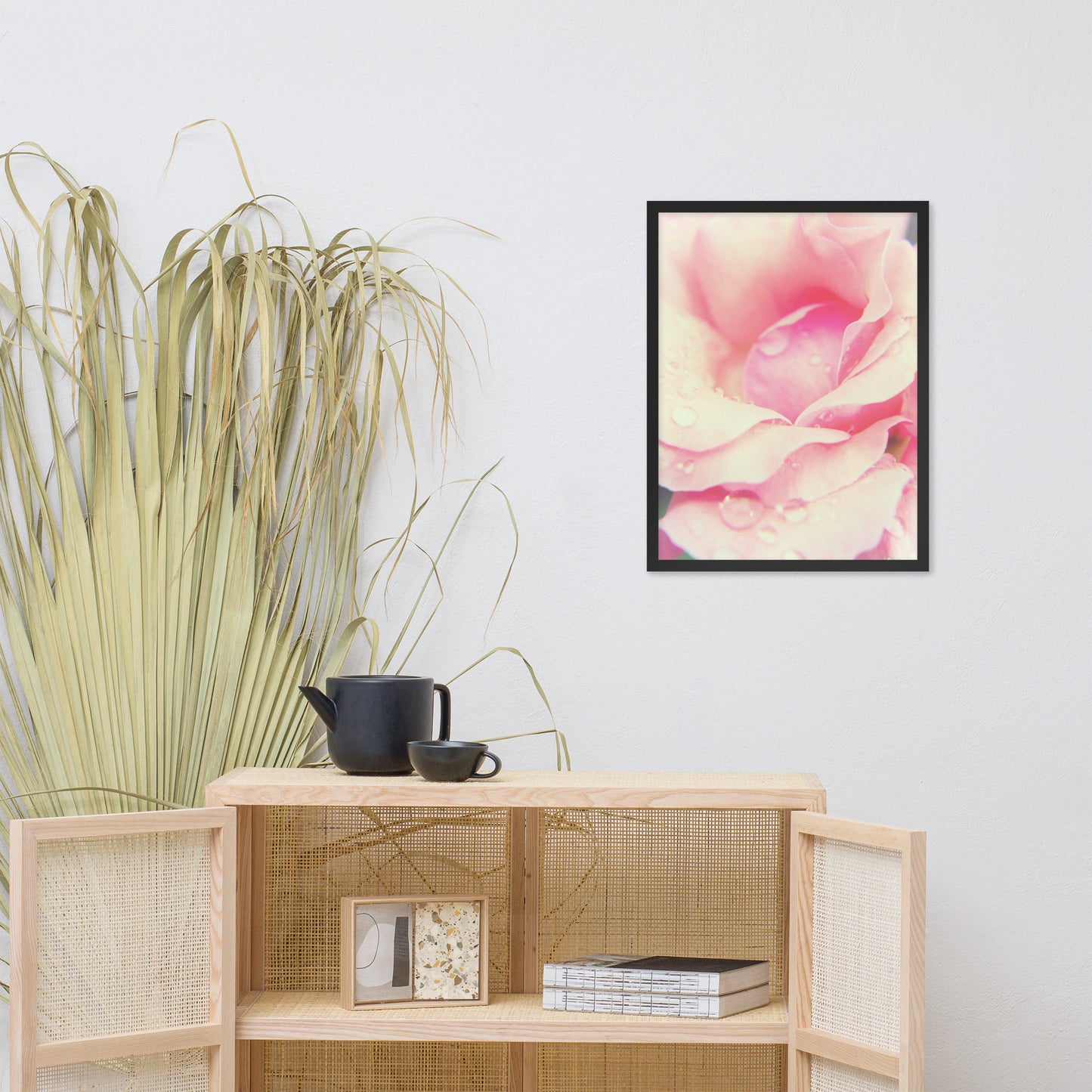 Softened Rose Floral Nature Photo Framed Wall Art Print