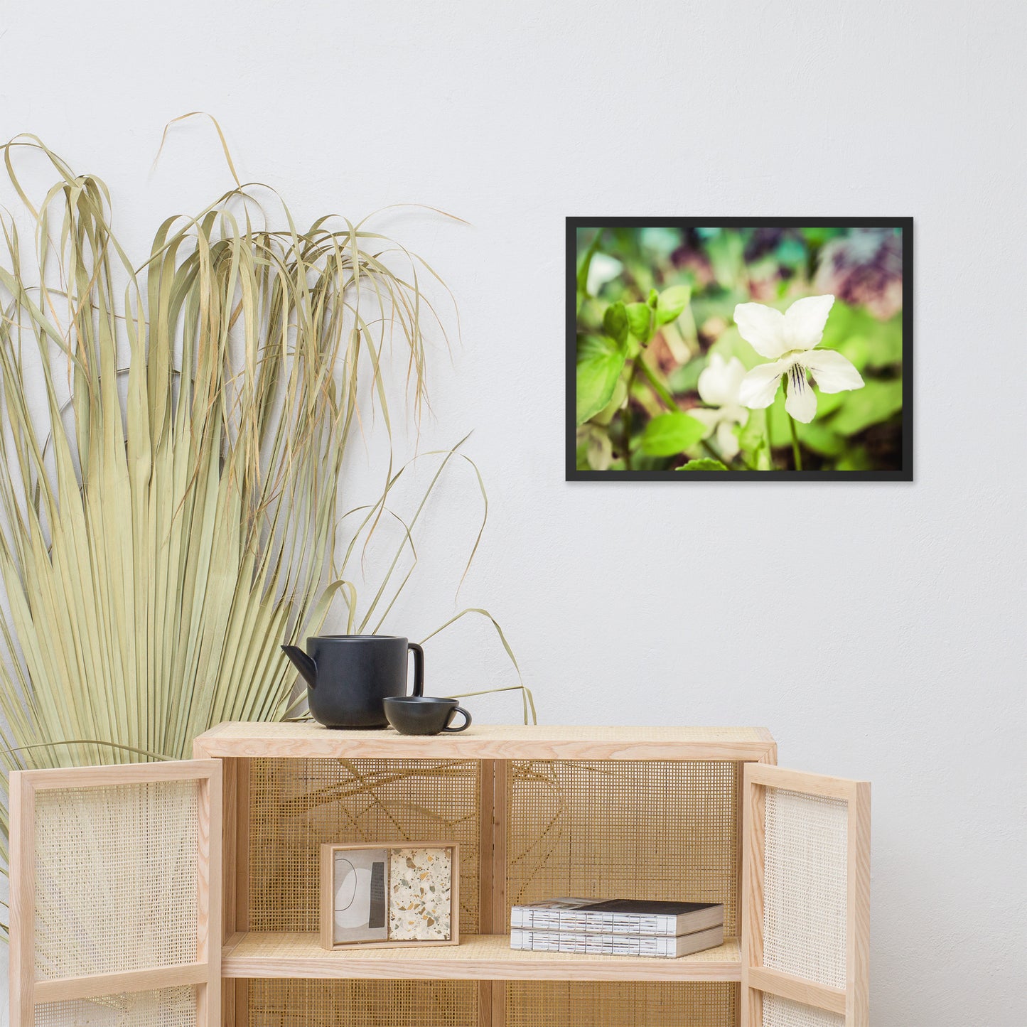 Tranquil China Violet Floral Nature Photo Framed Wall Art Print