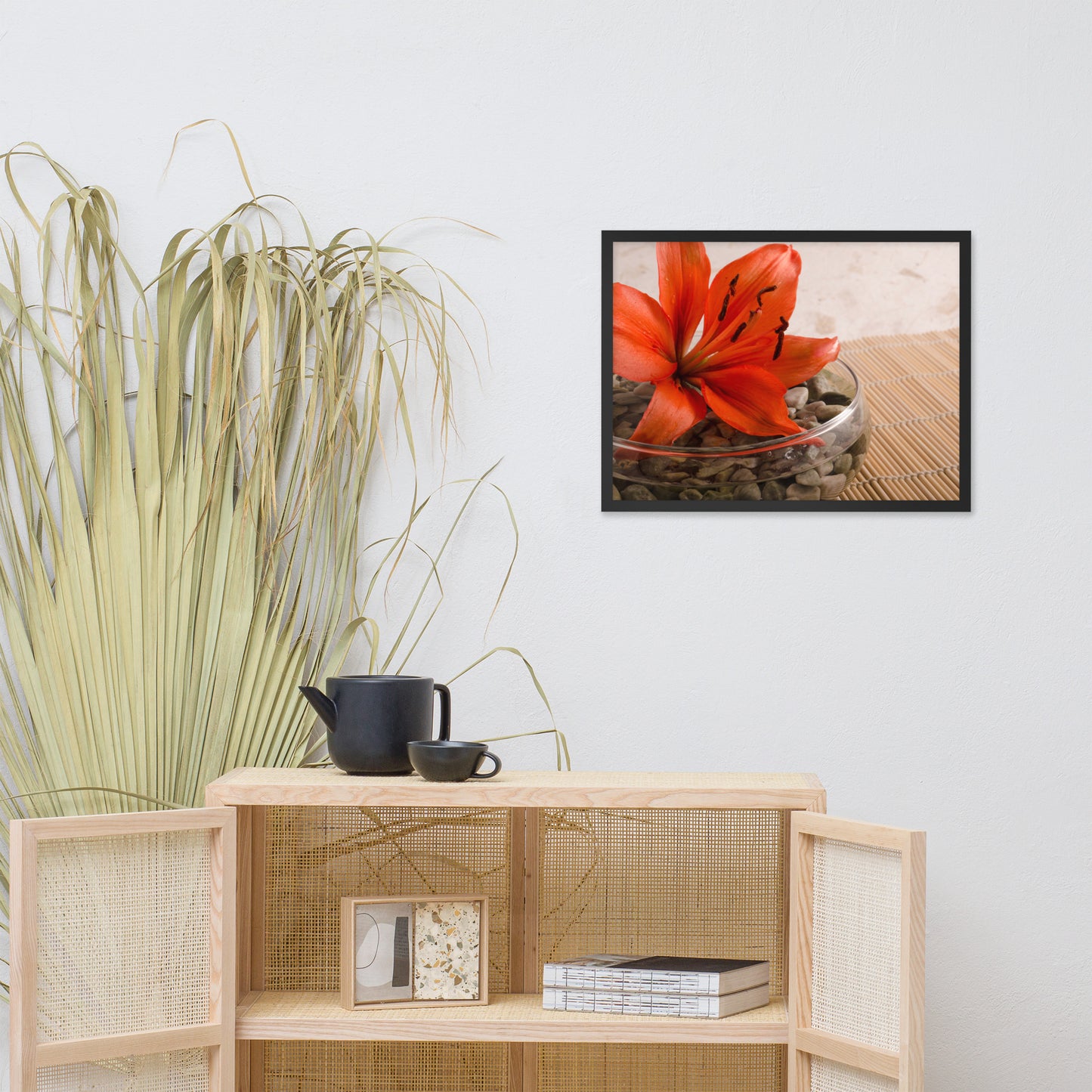 Tranquil Lily Floral Nature Photo Framed Wall Art Print