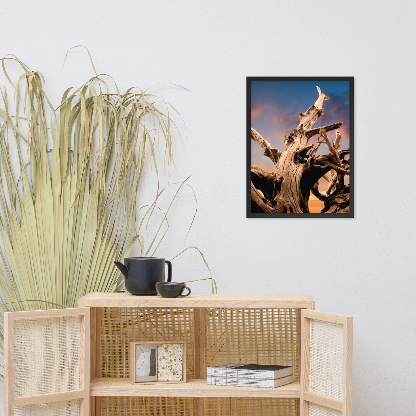Wilted Cypress Tree and Sunrise Nature Photo Framed Wall Art Prints