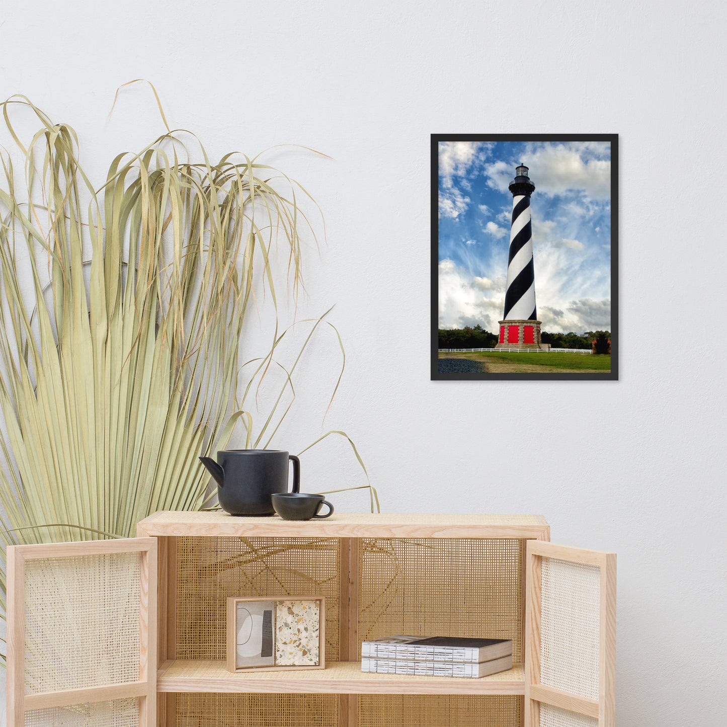 Cape Hatteras Lighthouse Coastal Landscape Framed Photo Paper Wall Art Prints