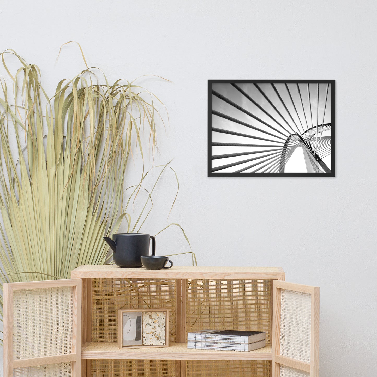Convergence Black and White Architectural Photograph Framed Wall Art Print