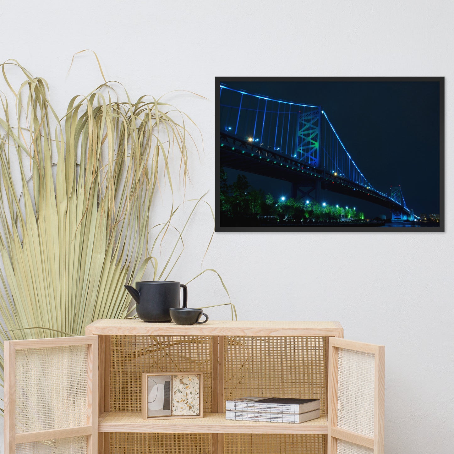 Ben Franklin Bridge Urban Landscape Photo Framed Wall Art Print