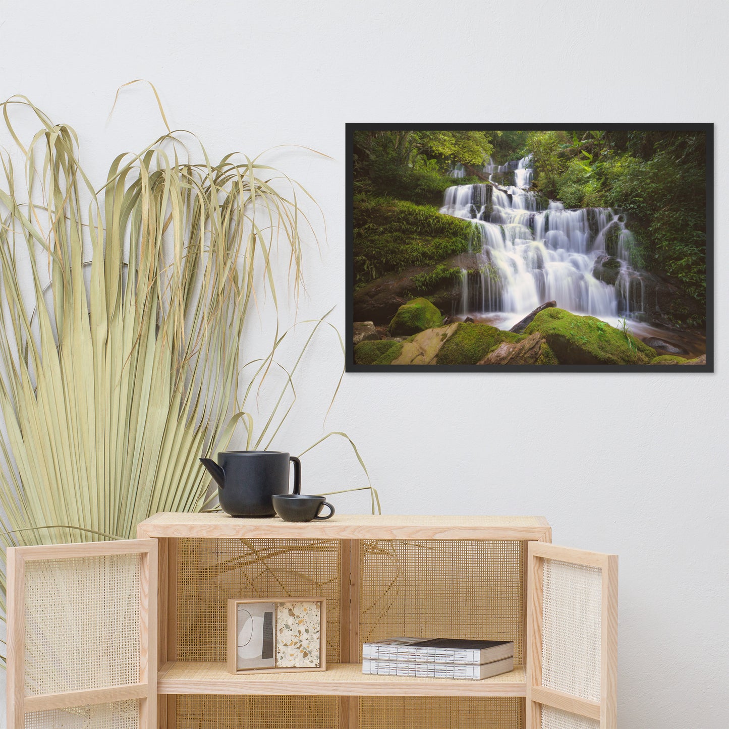 Cascading Water at Mun Daeng Waterfall Framed Wall Art Prints