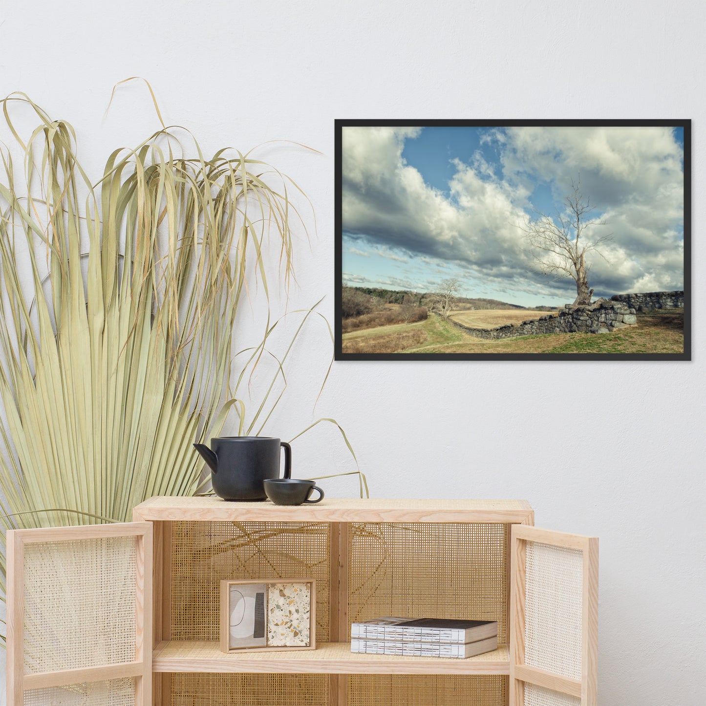 Dead Tree and Stone Wall - Split Toned Framed Photo Wall Art Prints