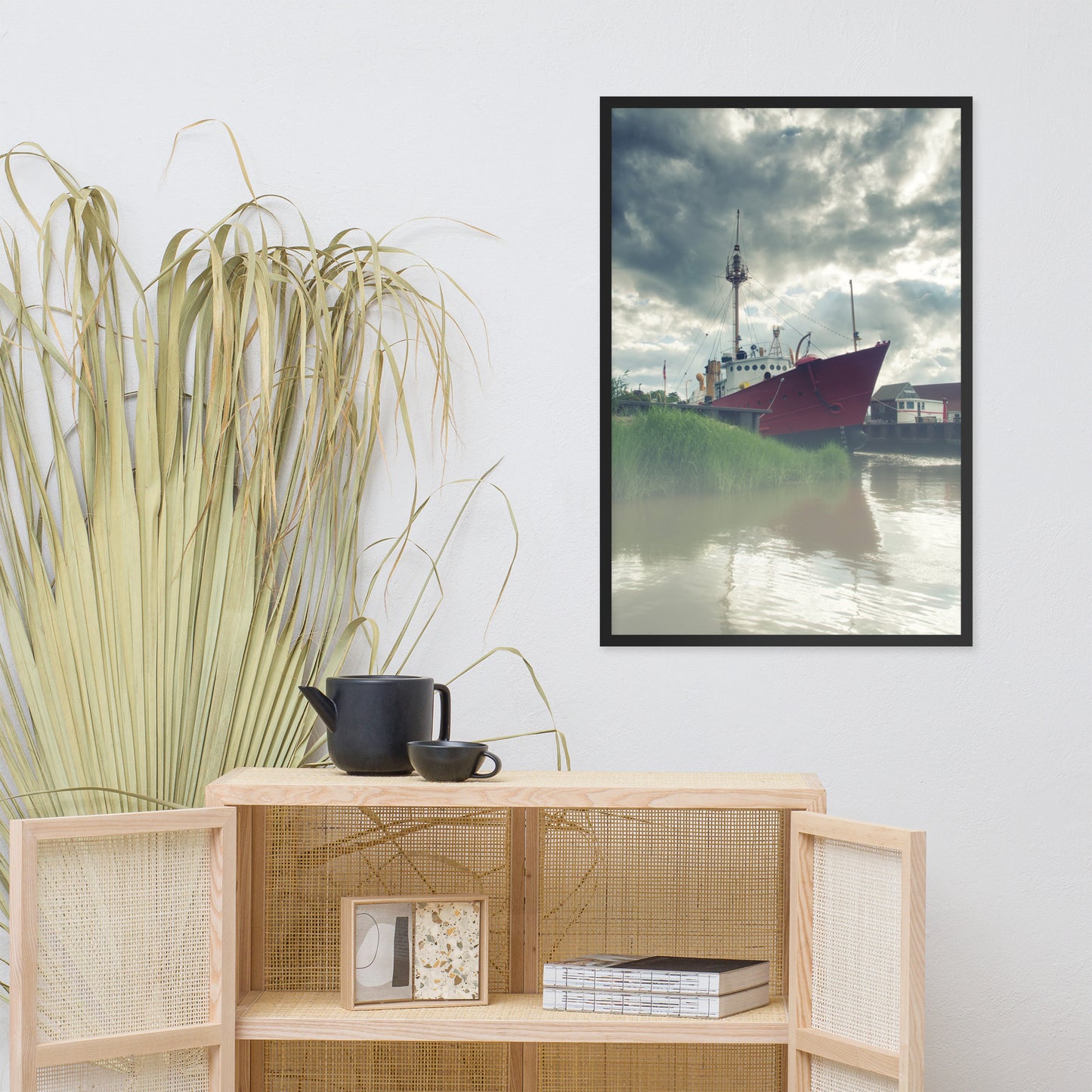 Foggy River Coastal Landscape Framed Photo Paper Wall Art Prints