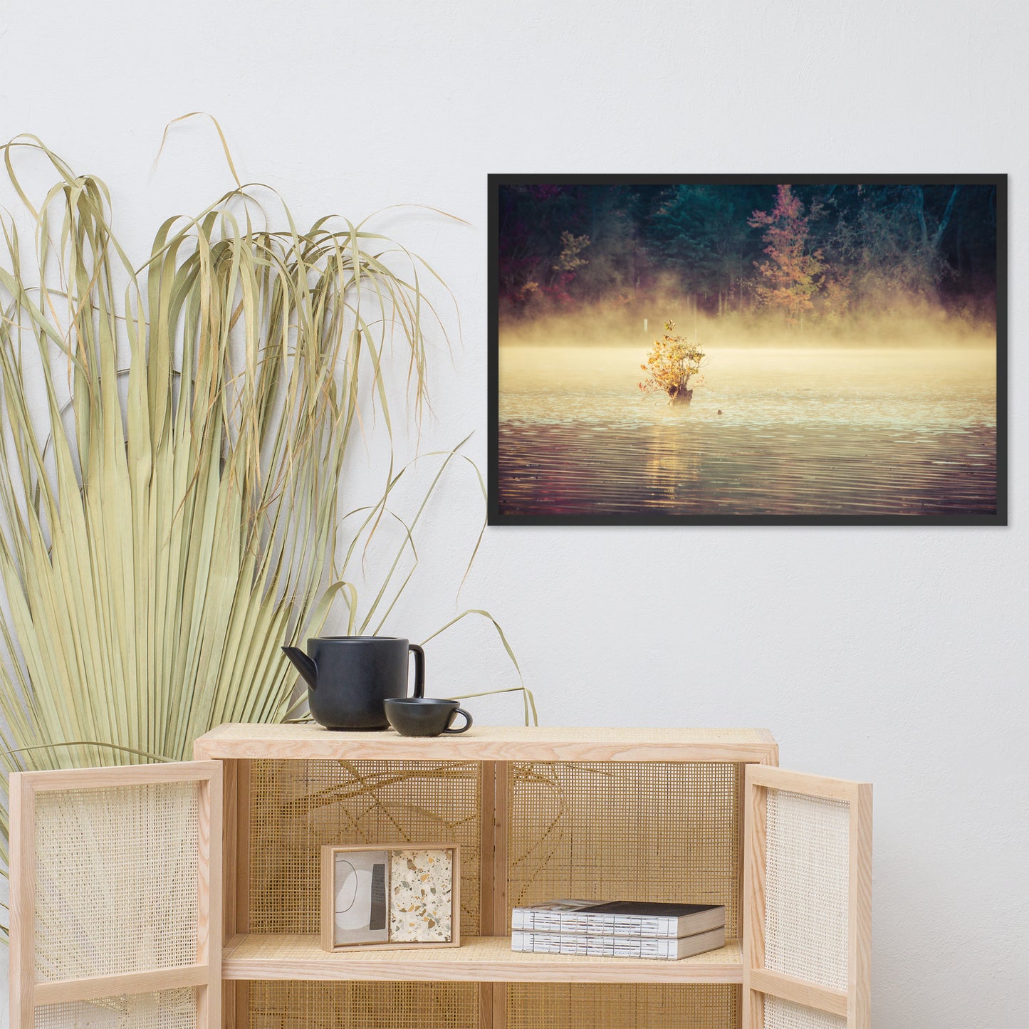 Golden Mist on Waples Pond Framed Photo Paper Wall Art Prints