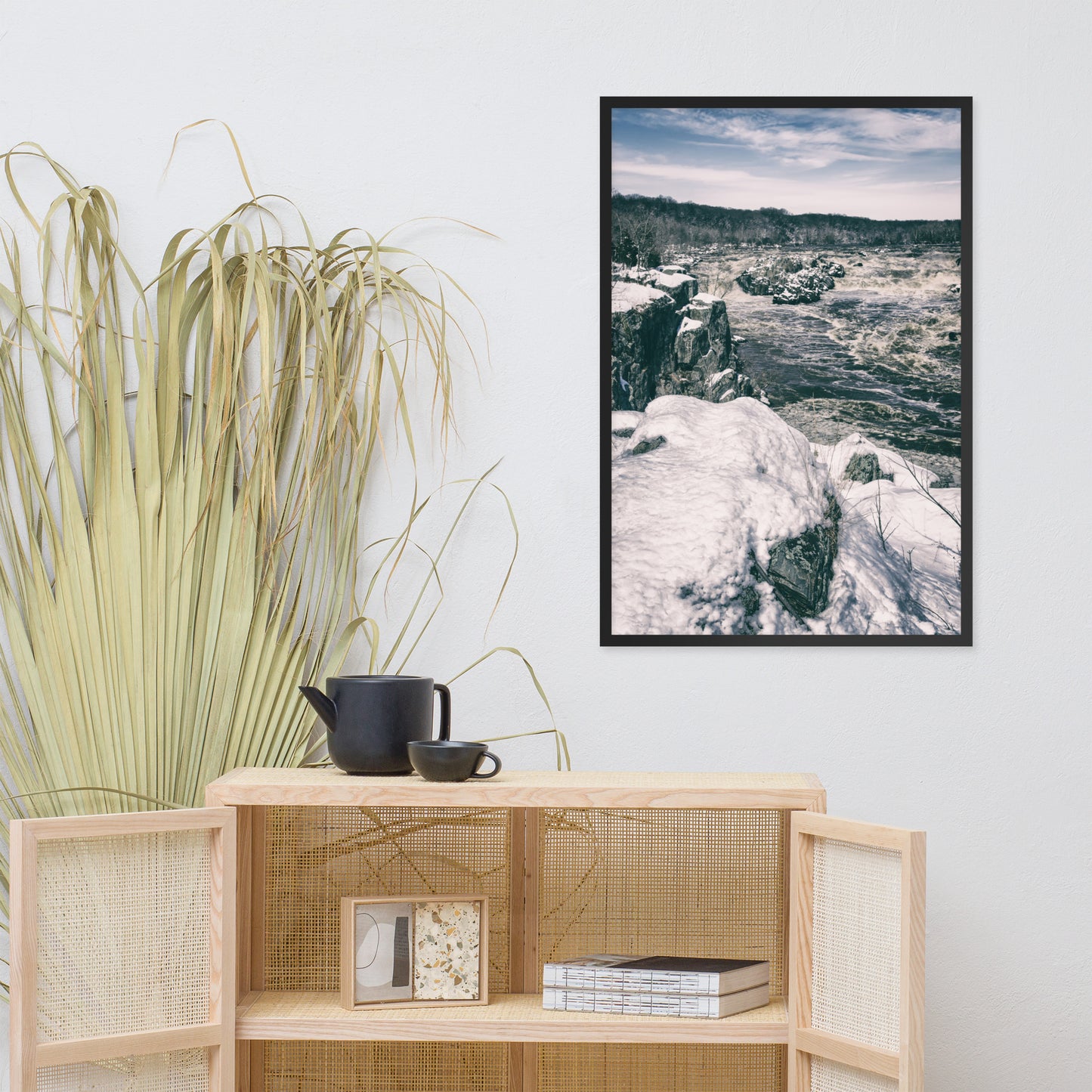 Great Falls Vintage Rural Landscape Framed Photo Paper Wall Art Prints
