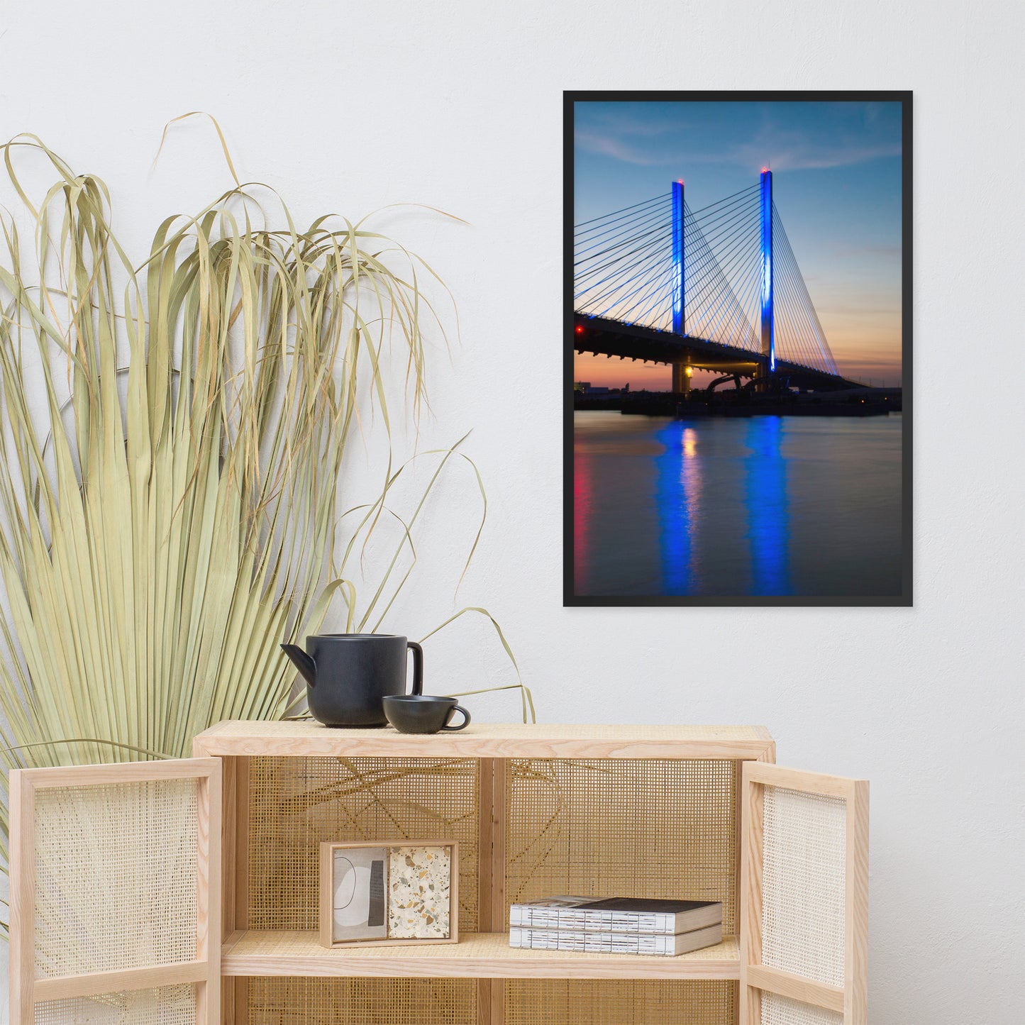 Indian River Bridge 2 Urban Landscape Photo Framed Wall Art Print