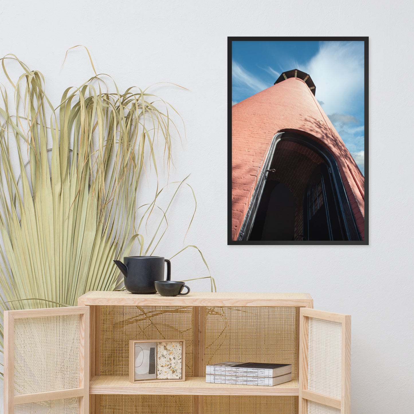 Jupiter Lighthouse Against Sky Landscape Photo Framed Wall Art Print