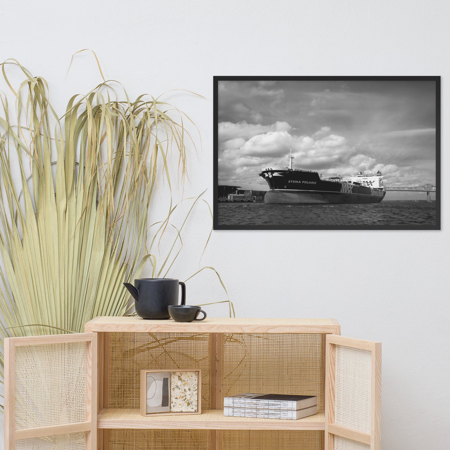 Ship on the St. Johns River Coastal Photo Framed Wall Art Print