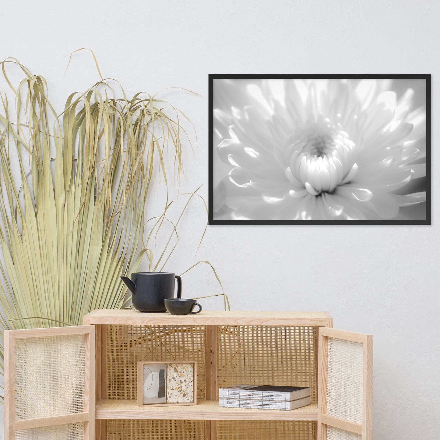Infrared Flower 2 Black and White Floral Nature Photo Framed Wall Art Print