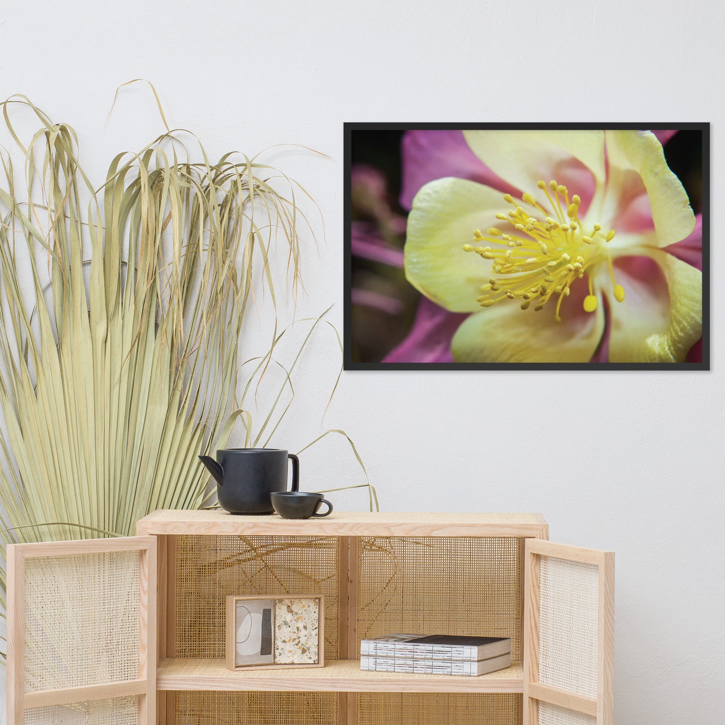 Delicate Columbine Floral Nature Photo Framed Wall Art Print