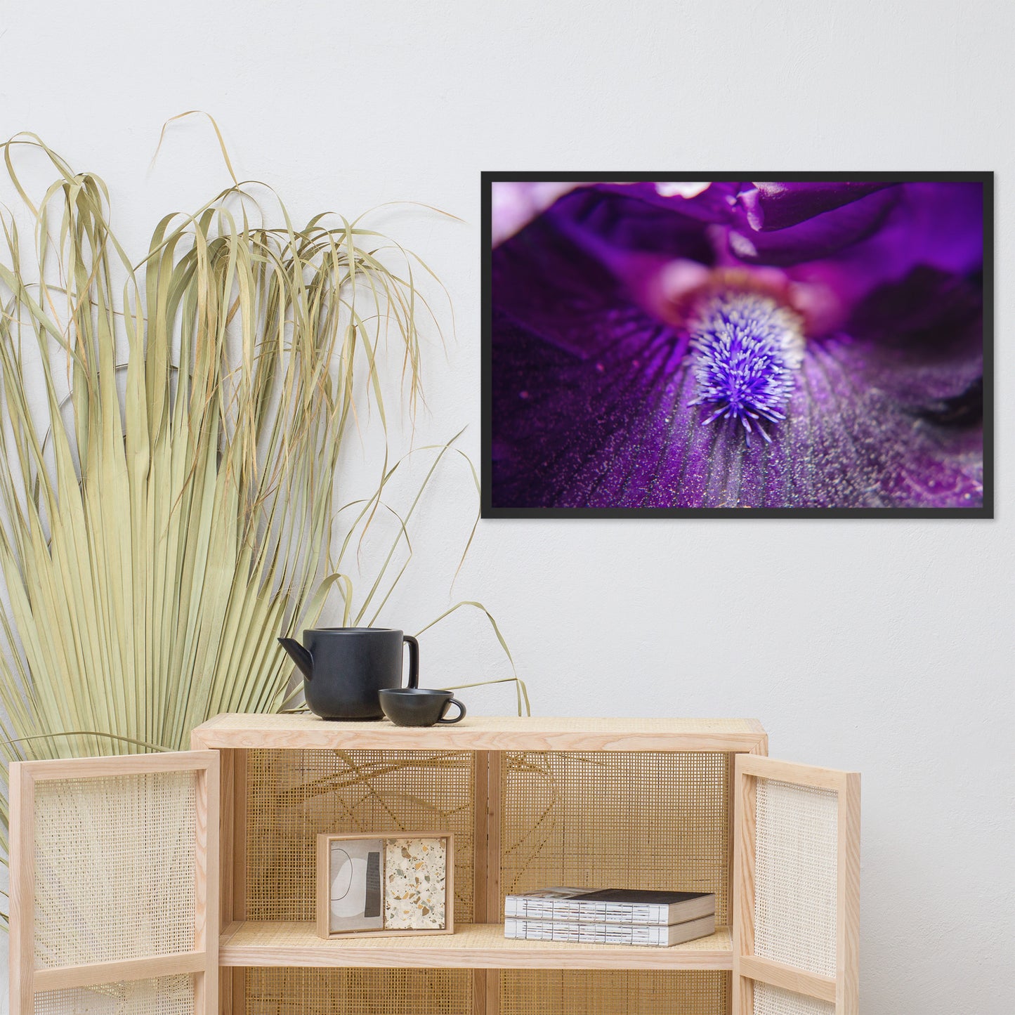 Eye of Iris Floral Nature Photo Framed Wall Art Print
