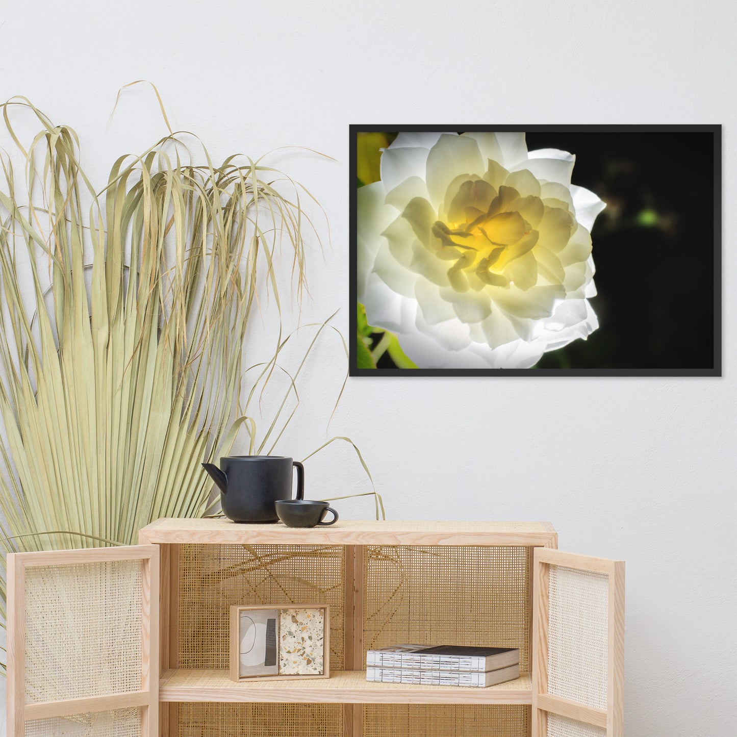 Glowing Rose 2 Floral Nature Photo Framed Wall Art Print