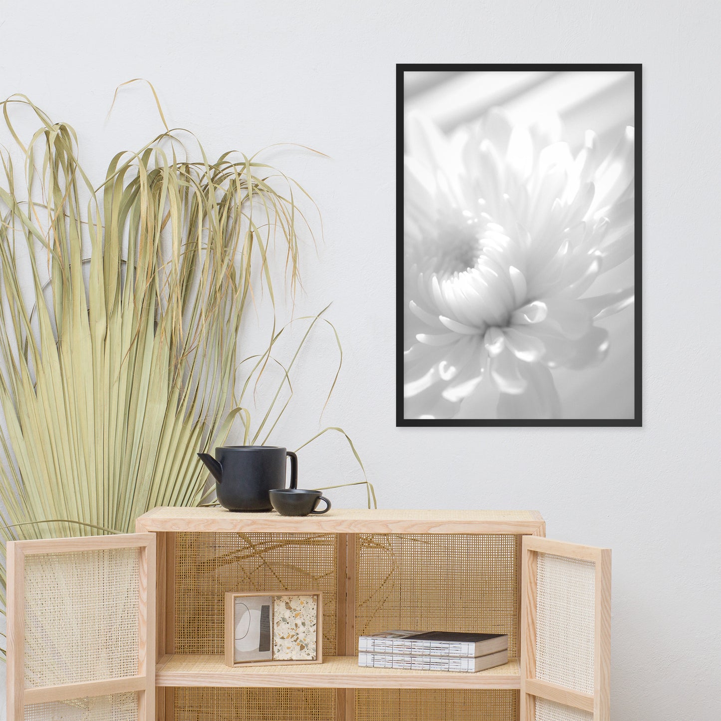 Infrared Flower Black and White Floral Nature Photo Framed Wall Art Print