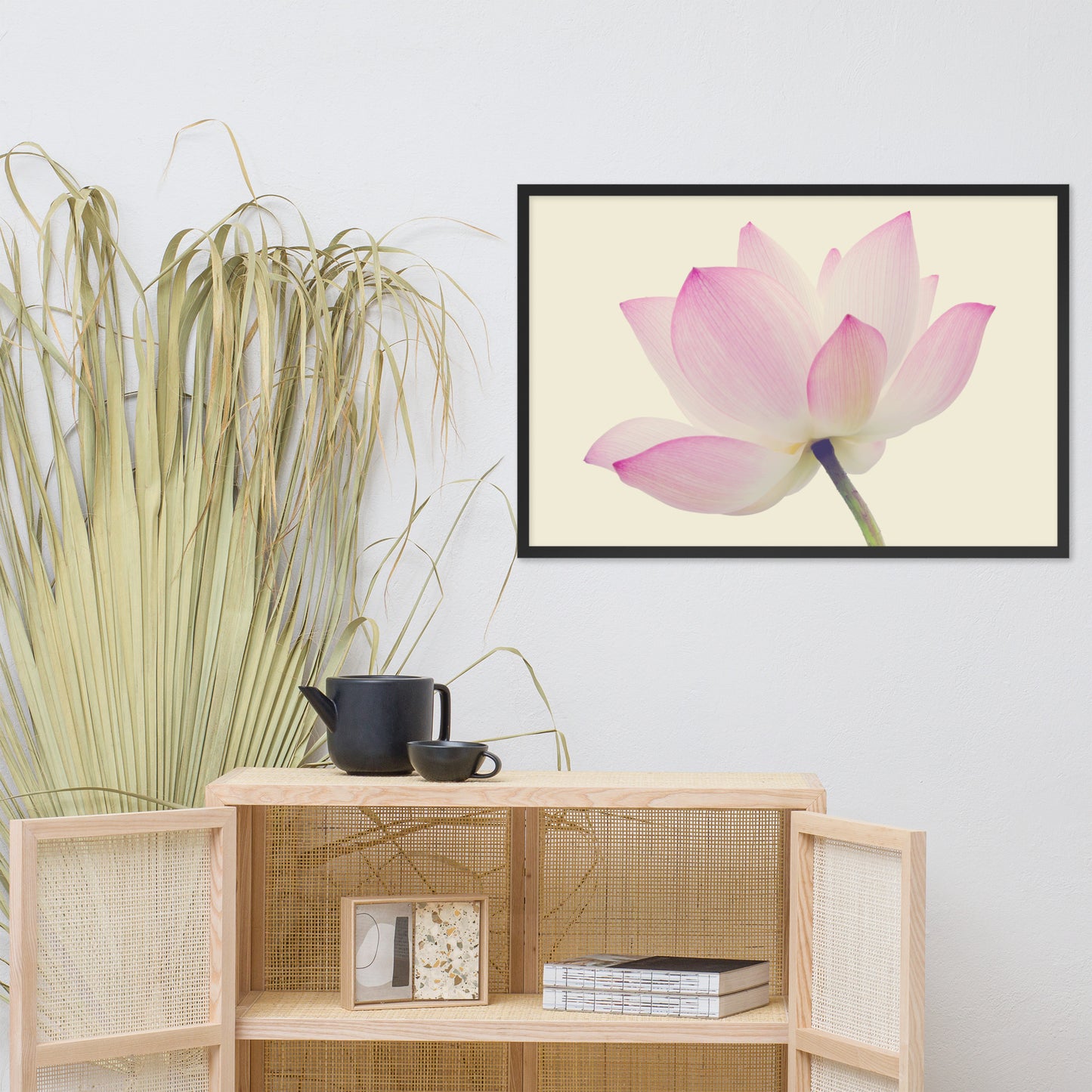 Lotus Flower Creamy Haze Effect Floral Nature Photo Framed Photo Paper Poster