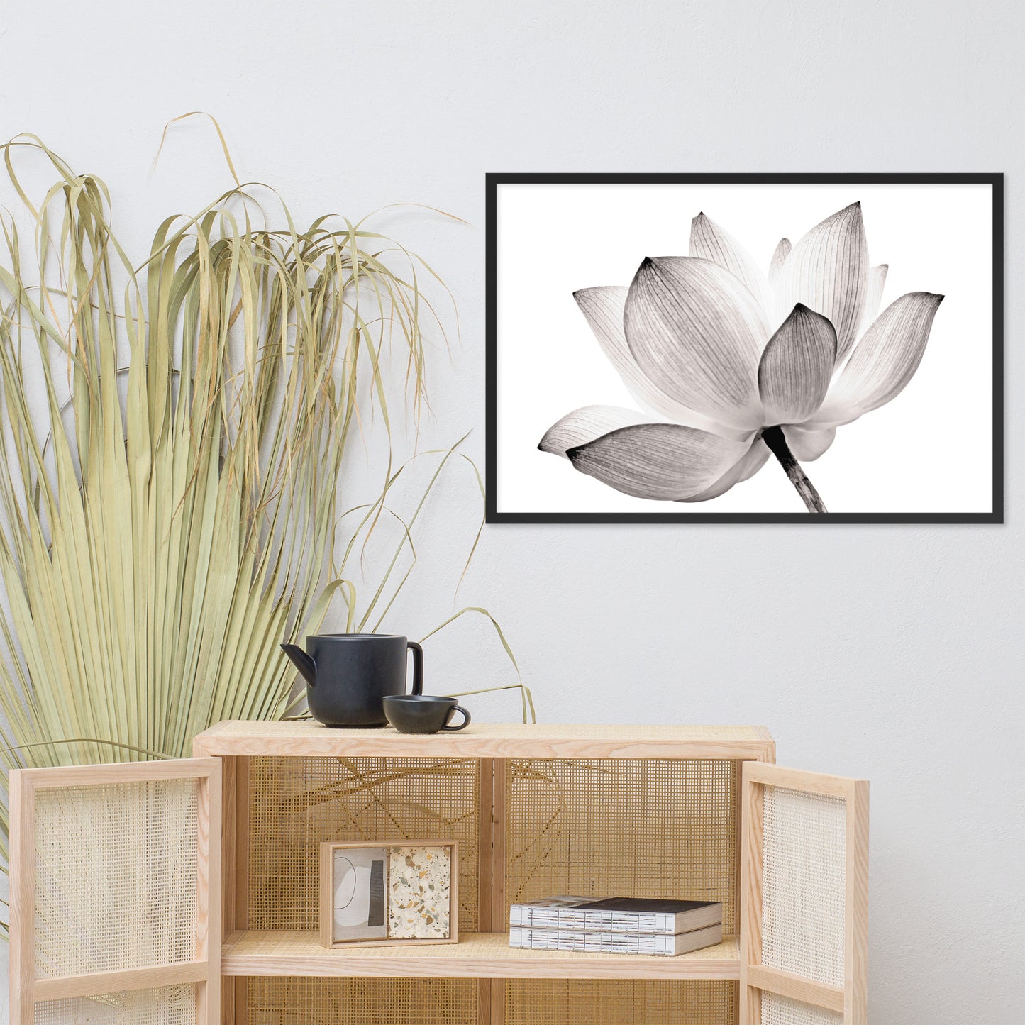 Lotus Flower Tinted Effect Floral Nature Framed Photo Paper Poster