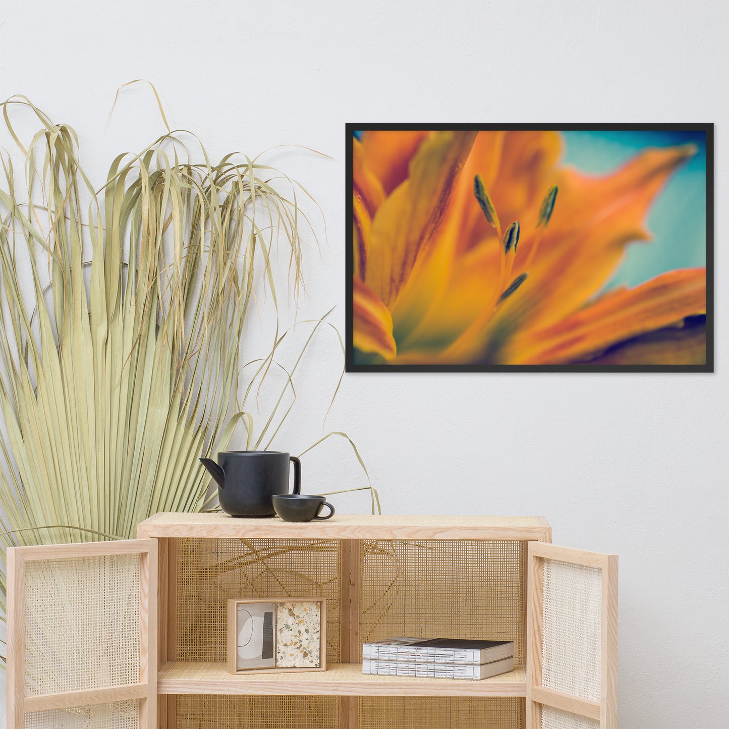 Mystical Tiger Lily Floral Nature Photo Framed Wall Art Print
