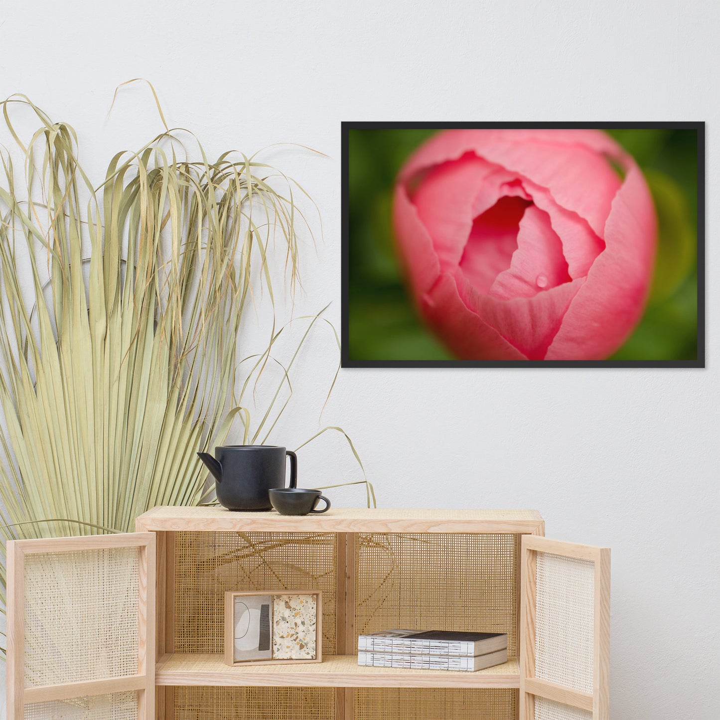 Peony Bud Floral Nature Photo Framed Wall Art Print