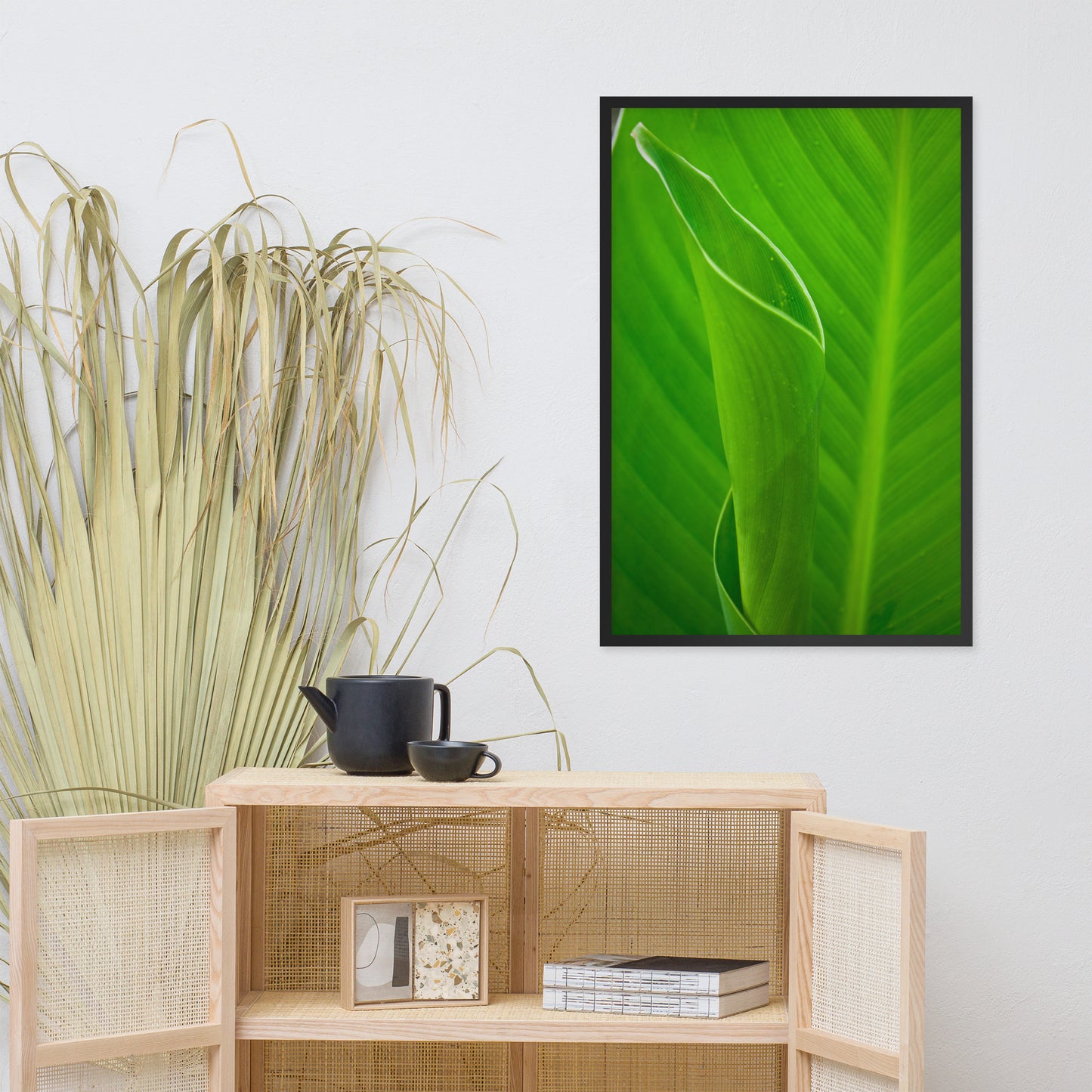 Leaves of Canna Lily Botanical Nature Photo Framed Wall Art Print