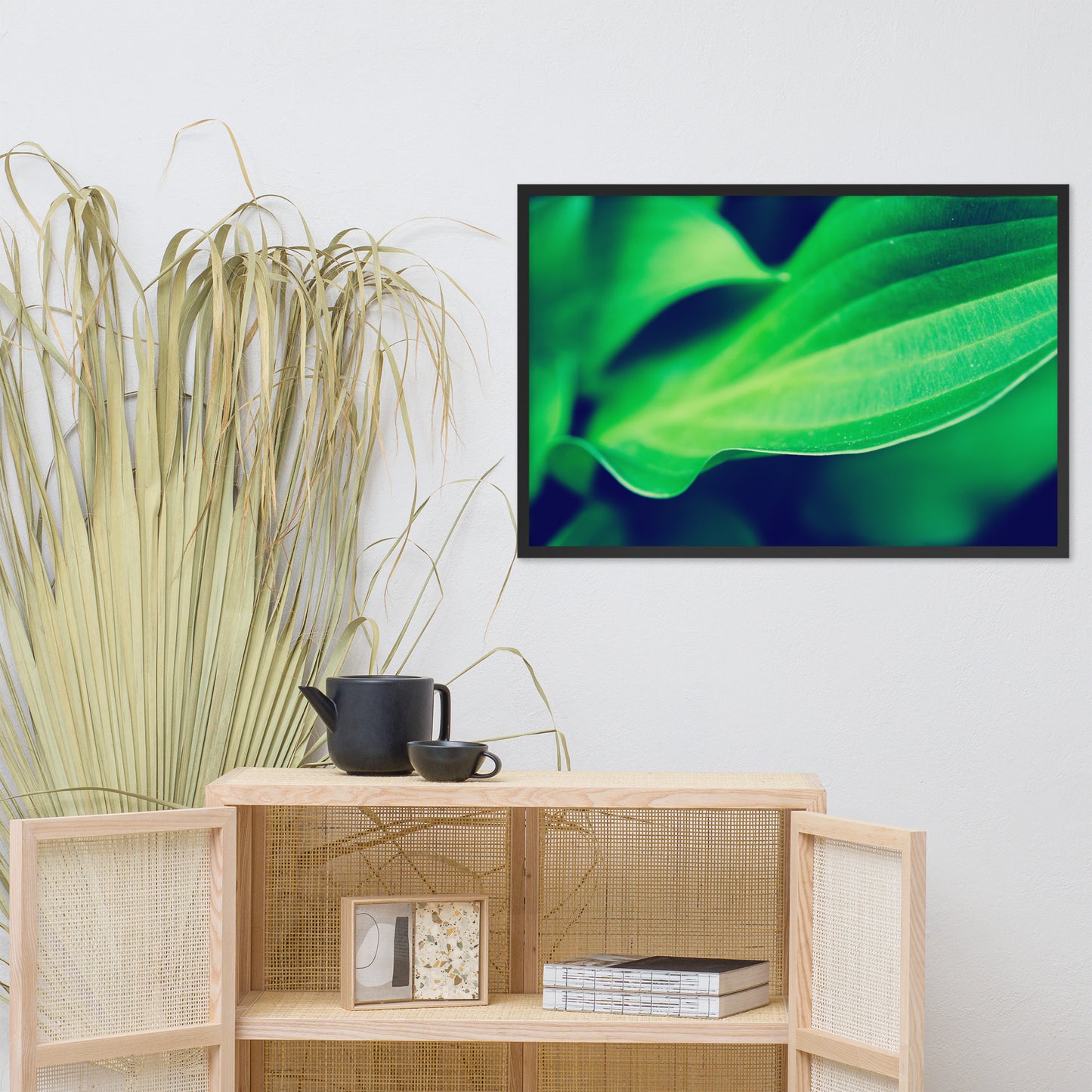 Mellow Hosta Leaves Botanical Nature Photo Framed Wall Art Print
