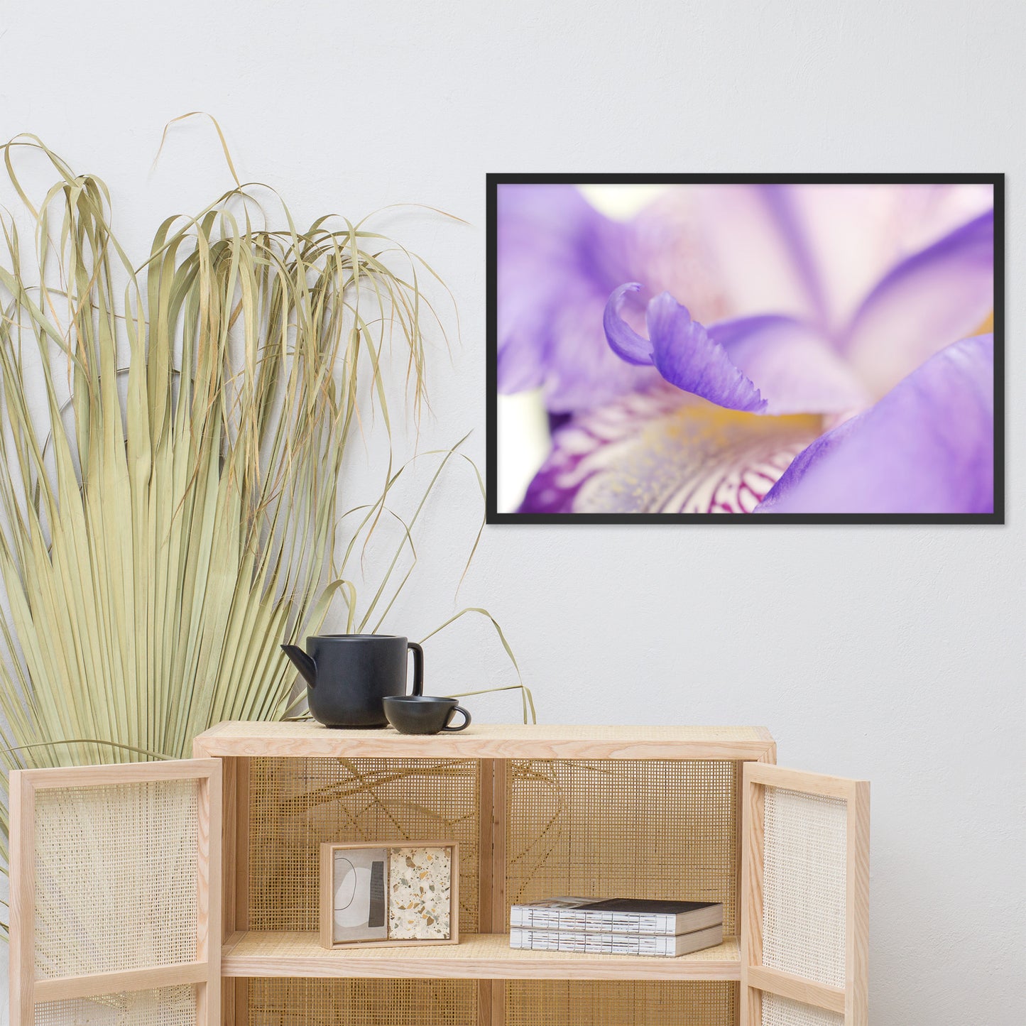 Soft Focus Iris Petals Floral Nature Photo Framed Wall Art Print