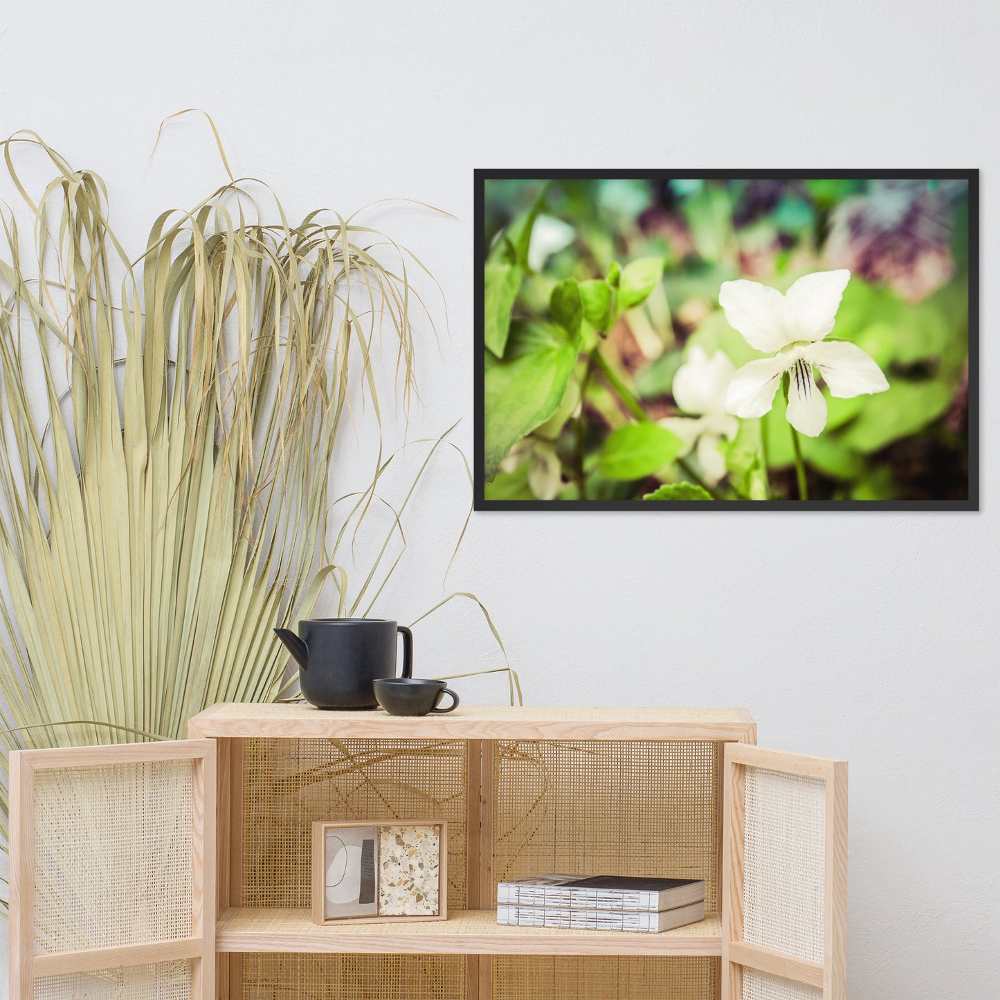 Tranquil China Violet Floral Nature Photo Framed Wall Art Print