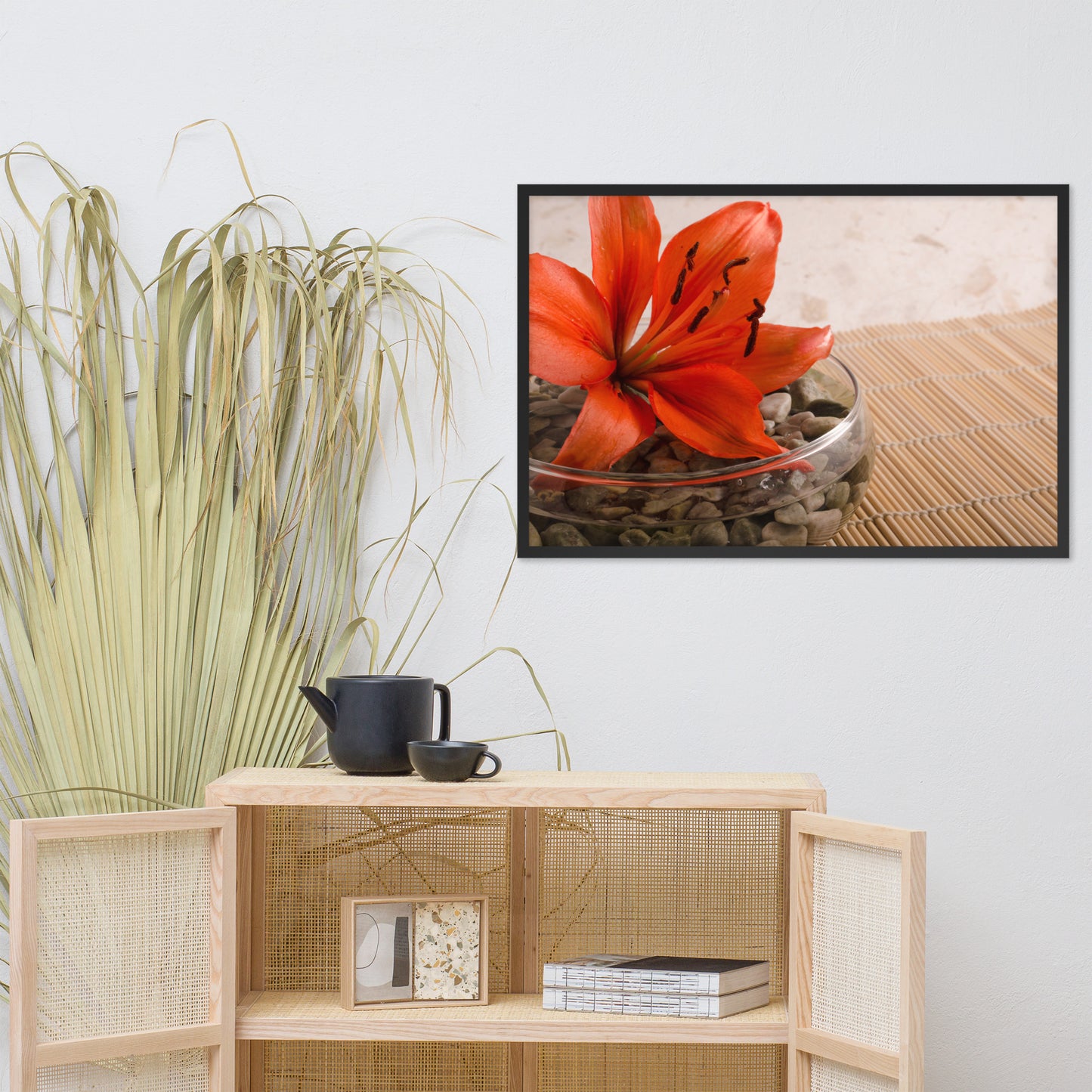 Tranquil Lily Floral Nature Photo Framed Wall Art Print