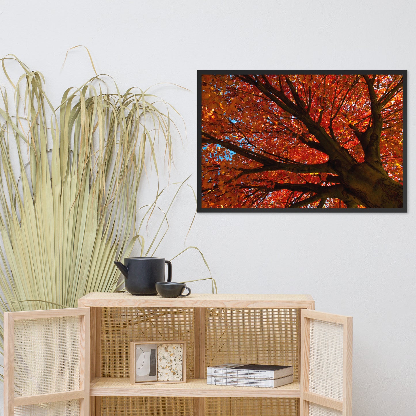 Shimmering Orange Botanical Nature Photo Framed Wall Art Print
