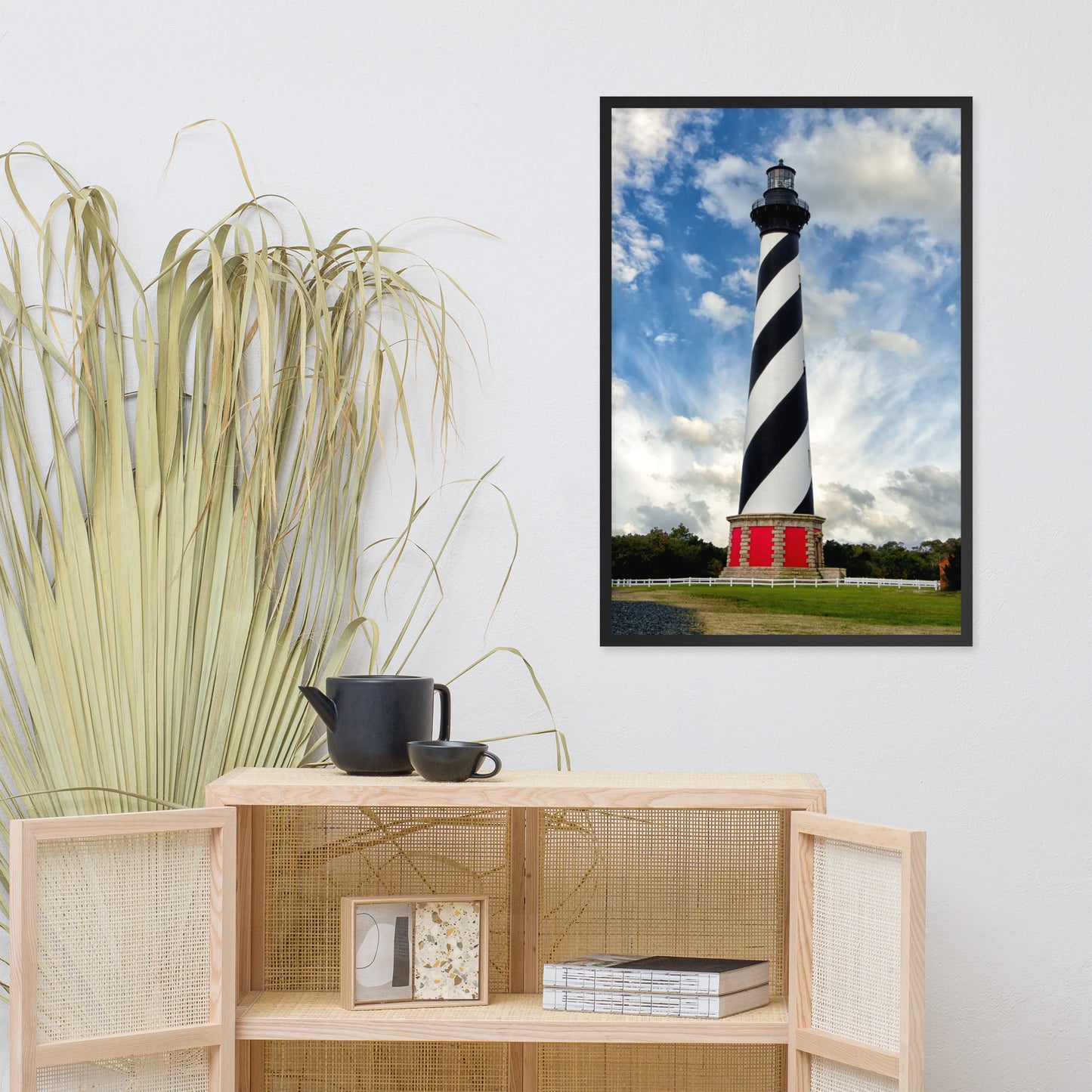 Cape Hatteras Lighthouse Coastal Landscape Framed Photo Paper Wall Art Prints