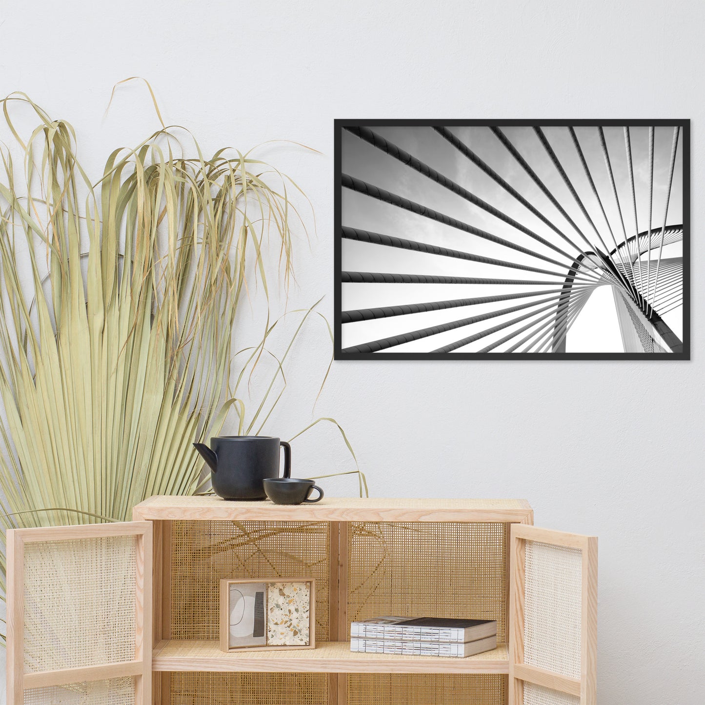 Convergence Black and White Architectural Photograph Framed Wall Art Print