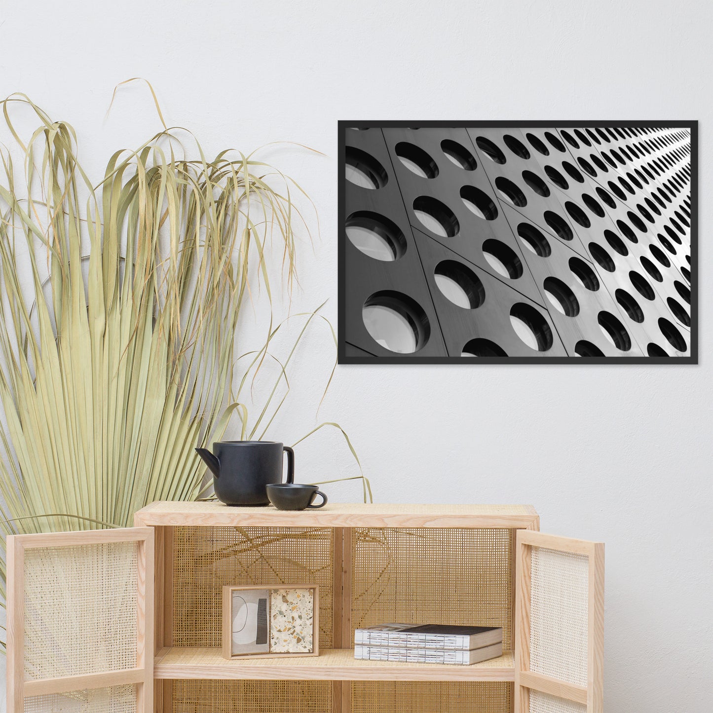 Binary Rhythm Architectural Photograph Framed Wall Art Print