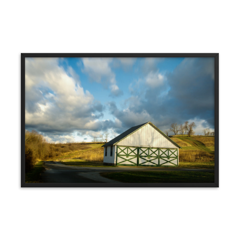 Neutral Prints For Bedroom: Aging Barn in the Morning Sun - Rural / Country Style Landscape / Nature Photograph Framed Wall Art Print - Wall Decor - Artwork