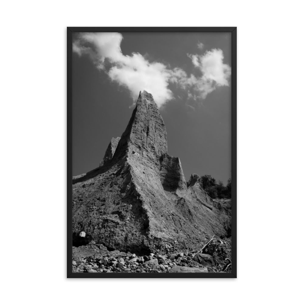 Chimney Bluff Black and White Landscape Framed Photo Paper Wall Art Prints