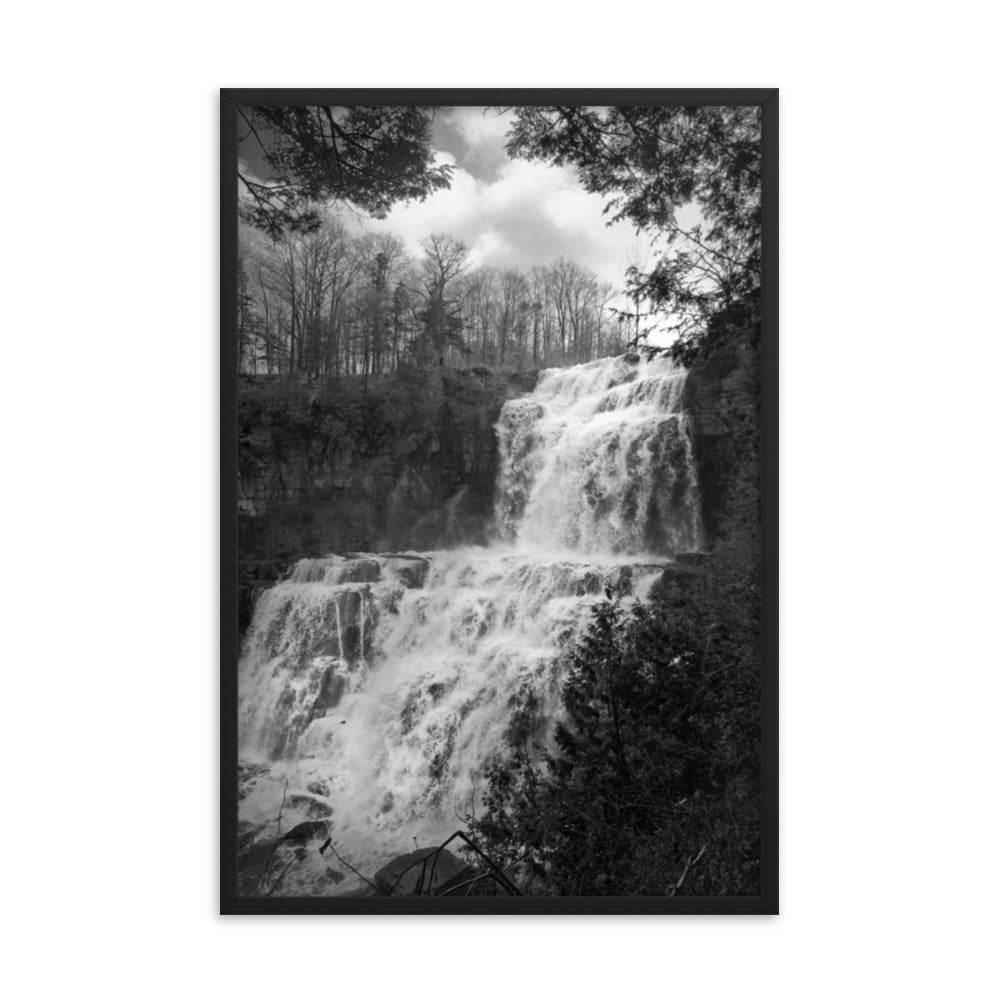 Chittenango Waterfall in Black and White Framed Photo Wall Art Prints