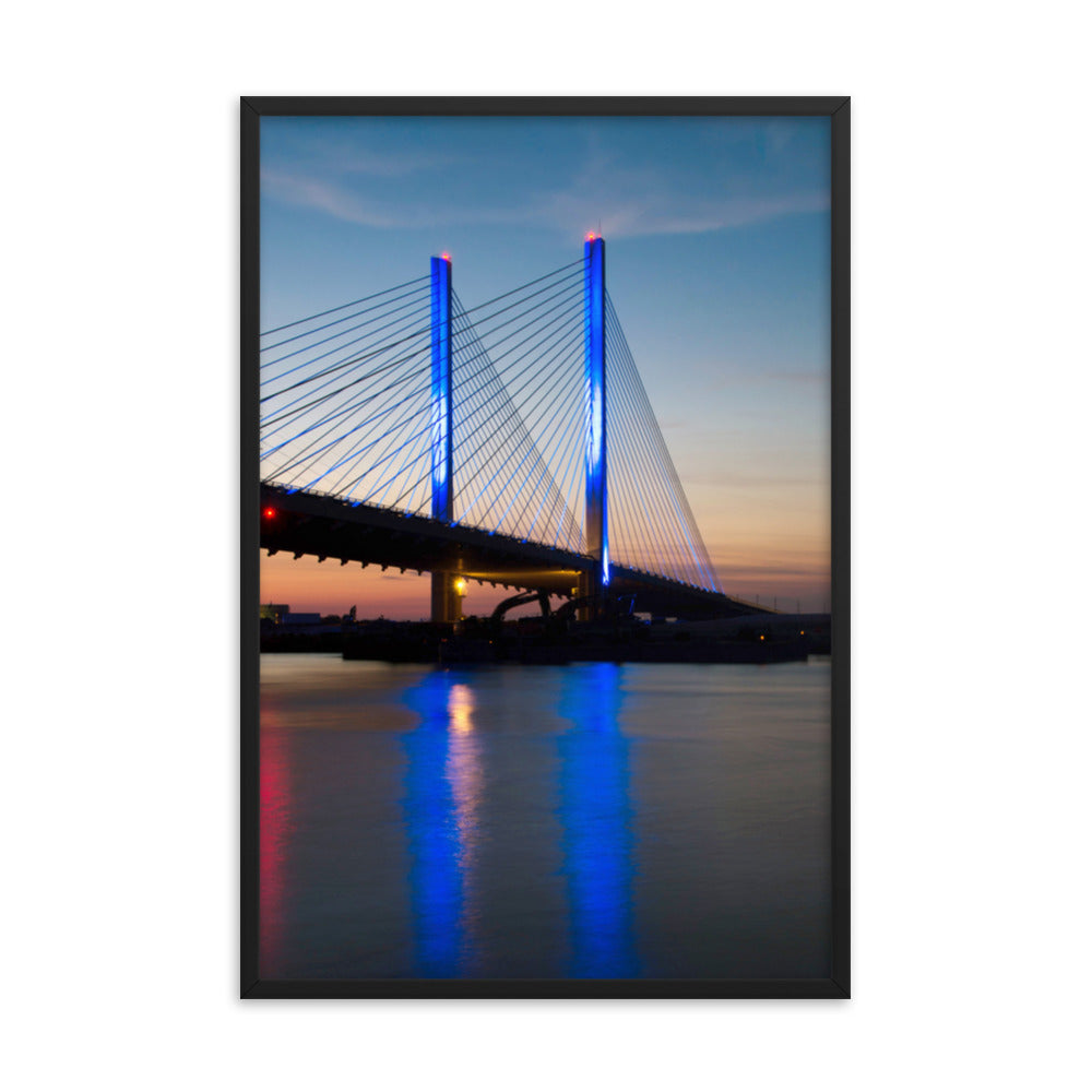 Indian River Bridge 2 Urban Landscape Photo Framed Wall Art Print