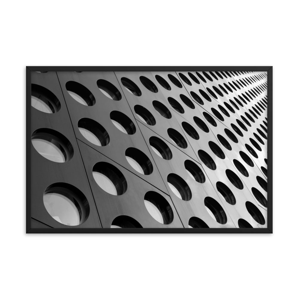 Binary Rhythm Architectural Photograph Framed Wall Art Print