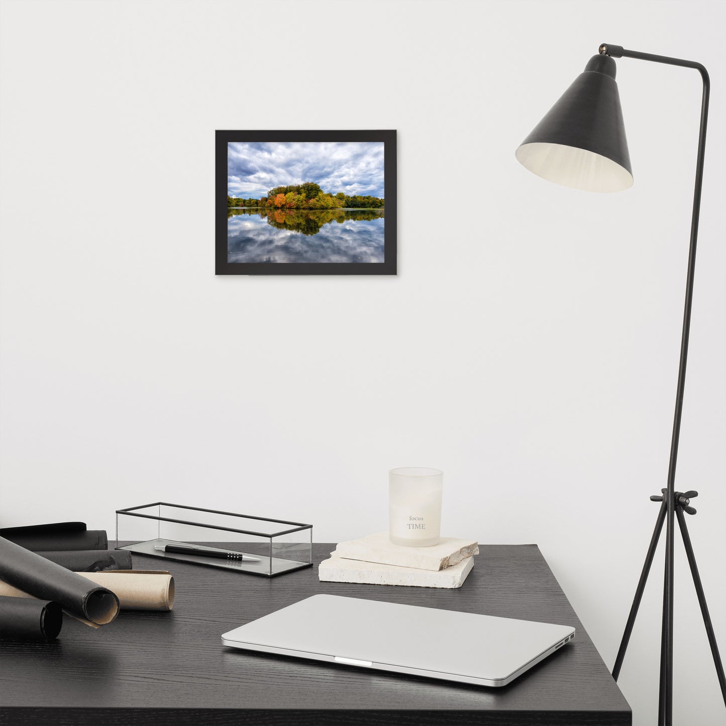 Pictures For Office Walls: Autumn Reflections - Rural / Country / Farmhouse Style Landscape / Nature Photograph Framed Wall Art Print - Artwork