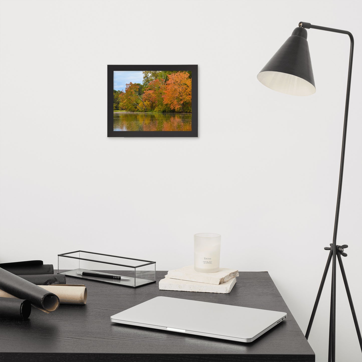Relaxing Wall Decor: Autumn Tree Line - Rural / Country Style Landscape / Nature Photograph Framed Wall Art Print - Wall Decor - Artwork